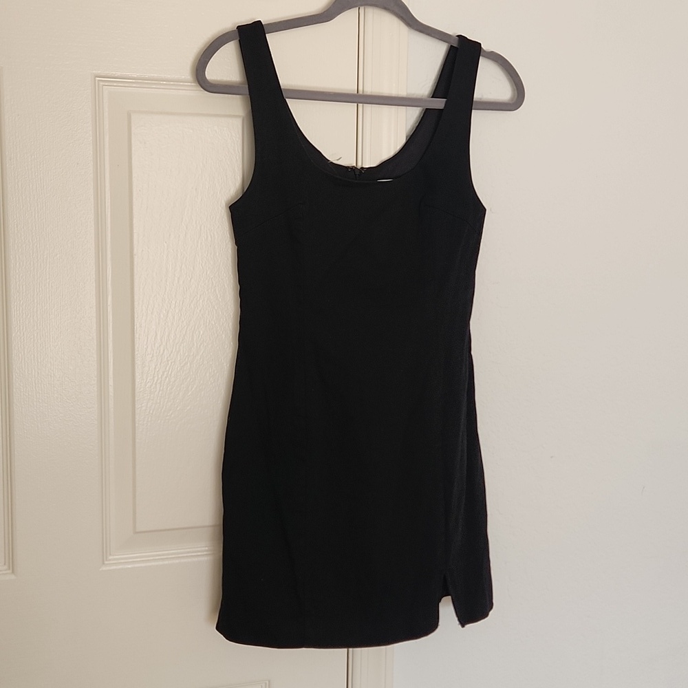 Mable Black Mini Off Center Slit Dress Sz Small